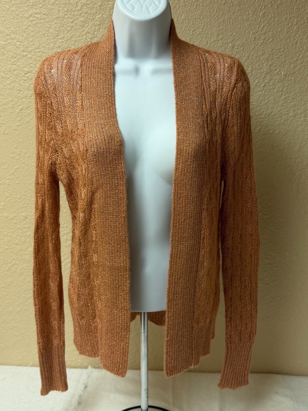 4/$20 Banana Republic Open-Front Copper Knit Women's Sweater